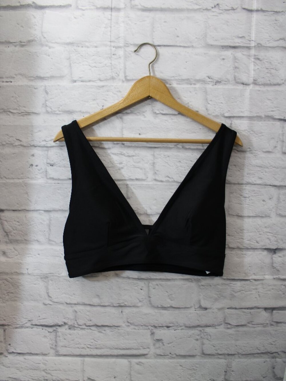 Old Navy Bikini Extra Large Black Matte Longline Swim Top Summer Beach Travel